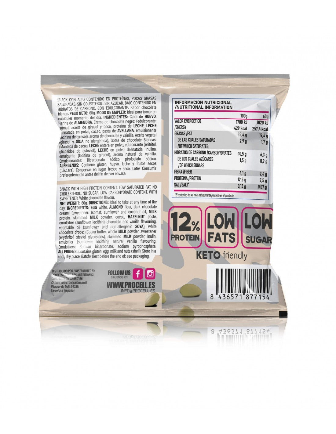 Spongy Brownie proteico y keto 60 gr