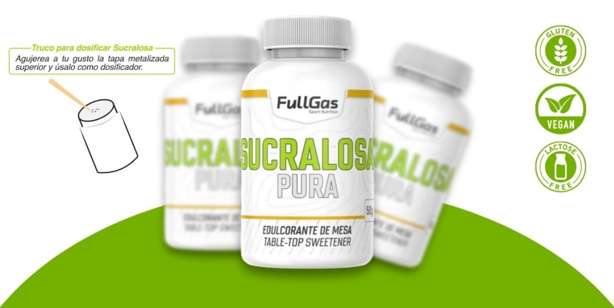 Sucralosa pura en polvo (Edulcorante acalórico) 50g FullGas