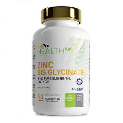 Zinc Bisglycinate - 90 VeganCaps - LifePro
