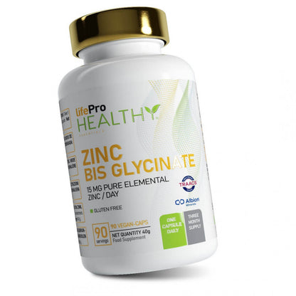 Zinc Bisglycinate - 90 VeganCaps - LifePro